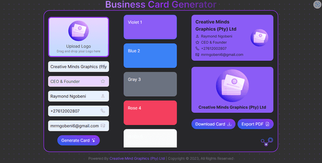 Business Card Generator